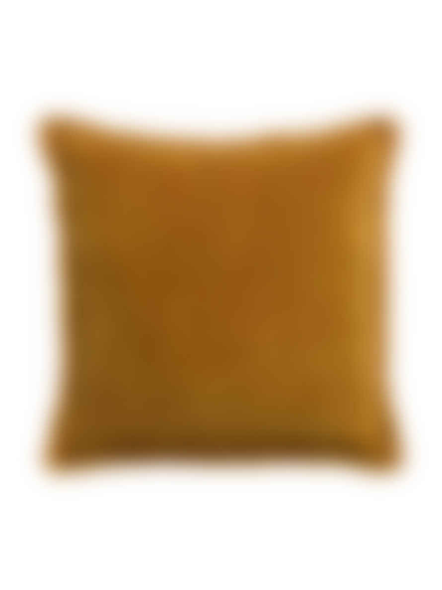 Viva Raise 45 x 45cm Fara Saffron Fringed Velvet Cushion 