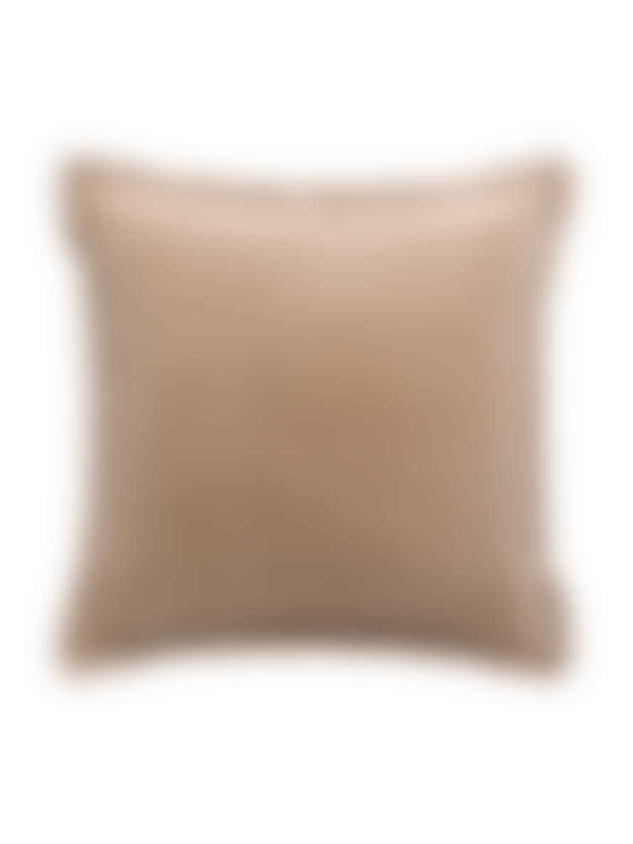 Viva Raise Fara Latte Fringed Velvet Cushion - 45x45cm