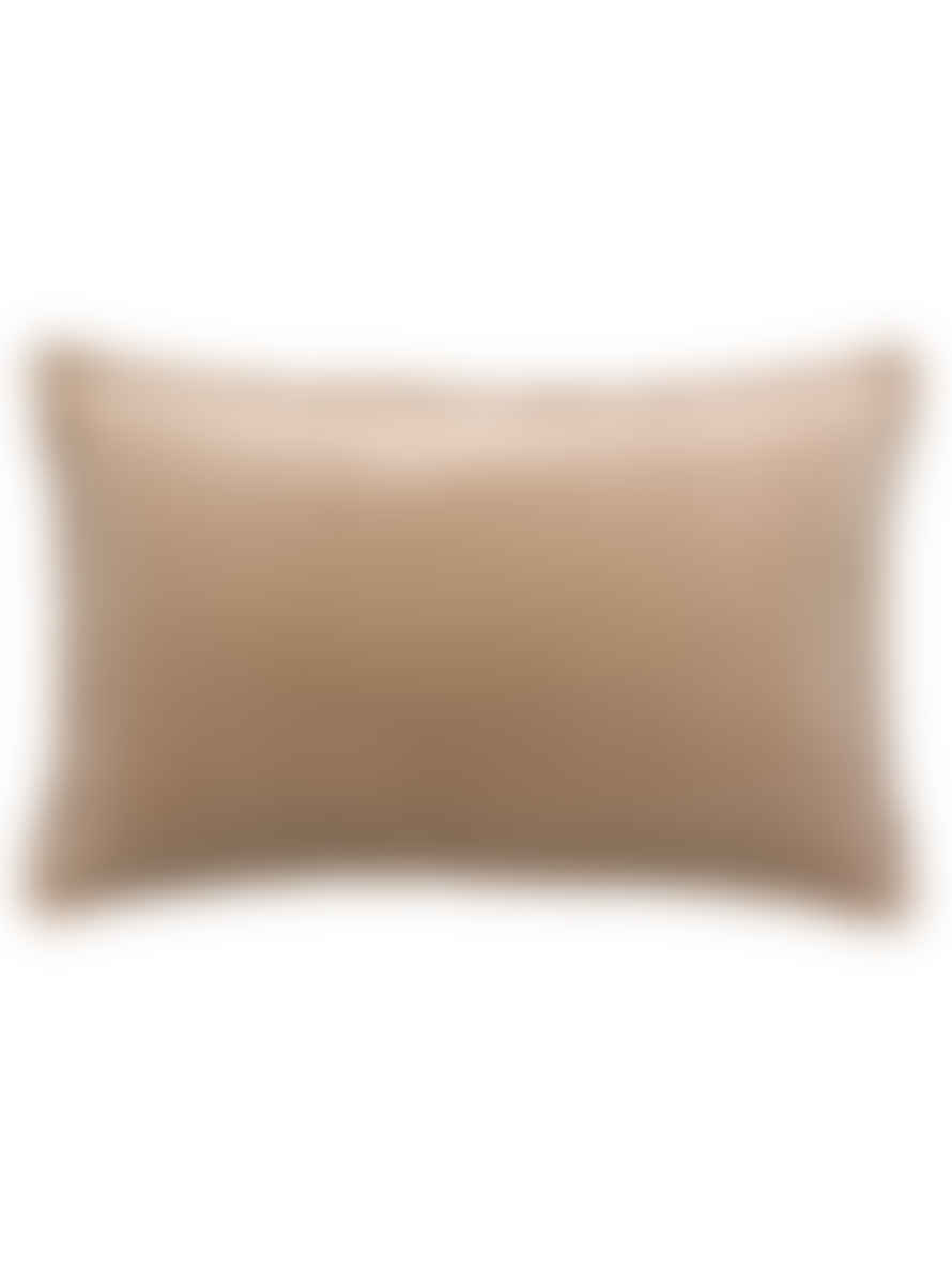 Viva Raise Fara Latte Fringed Velvet Cushion - 40x65cm