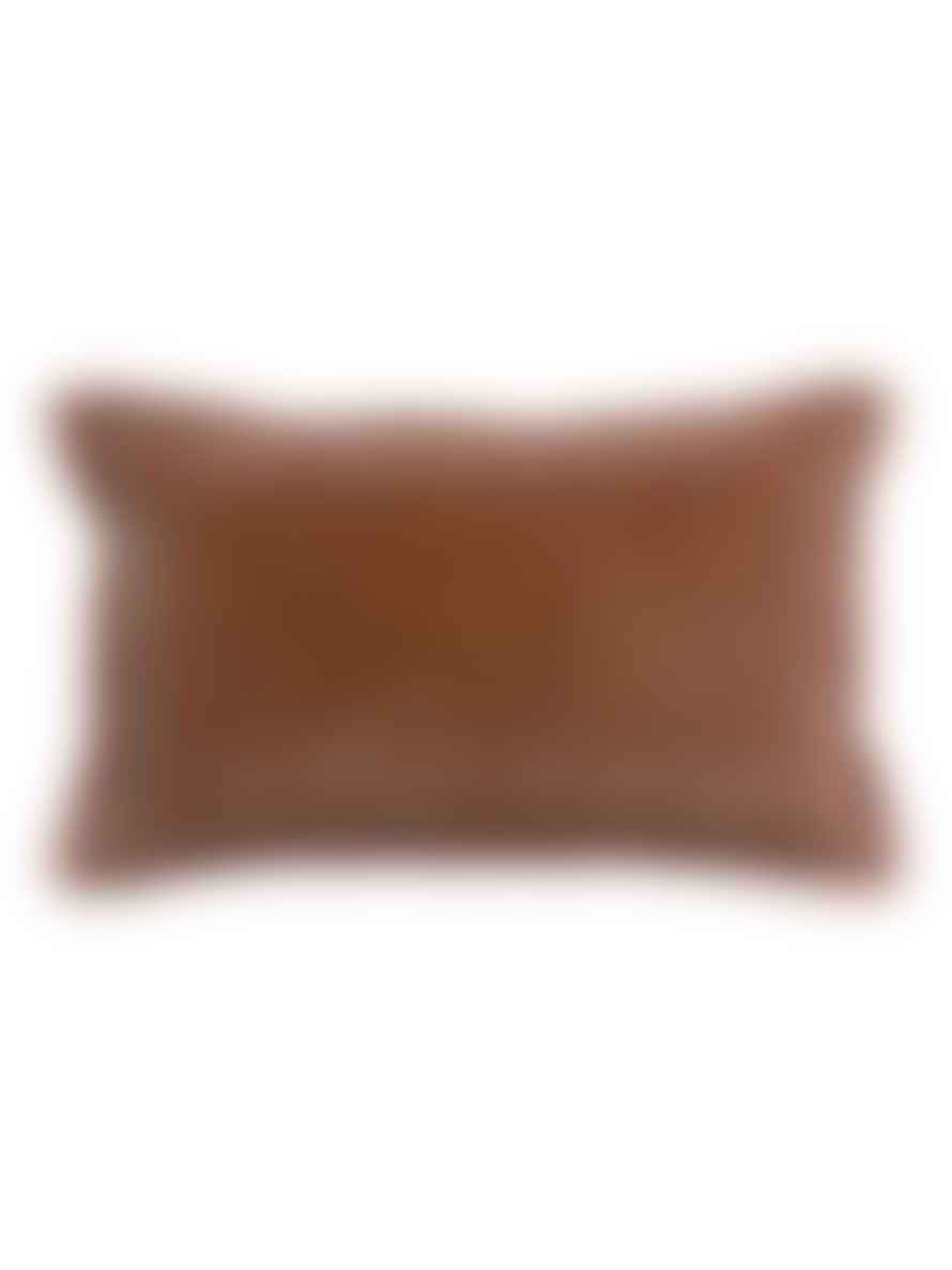 Viva Raise Fara Rosewood Fringed Velvet Cushion - 30x50cm