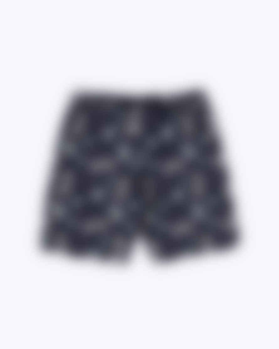 WEMOTO Hudson Navy Blue Jacquard Knit Shorts