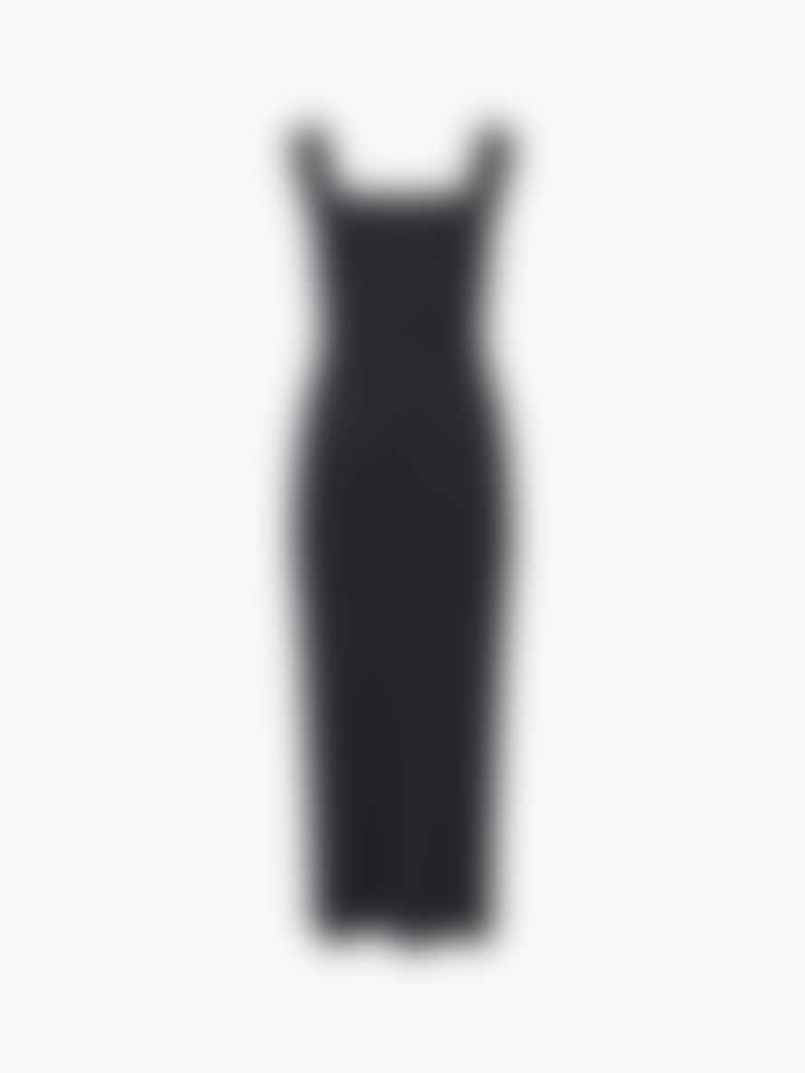 French Connection Rassia Rib Square Neck Dress | Blackout