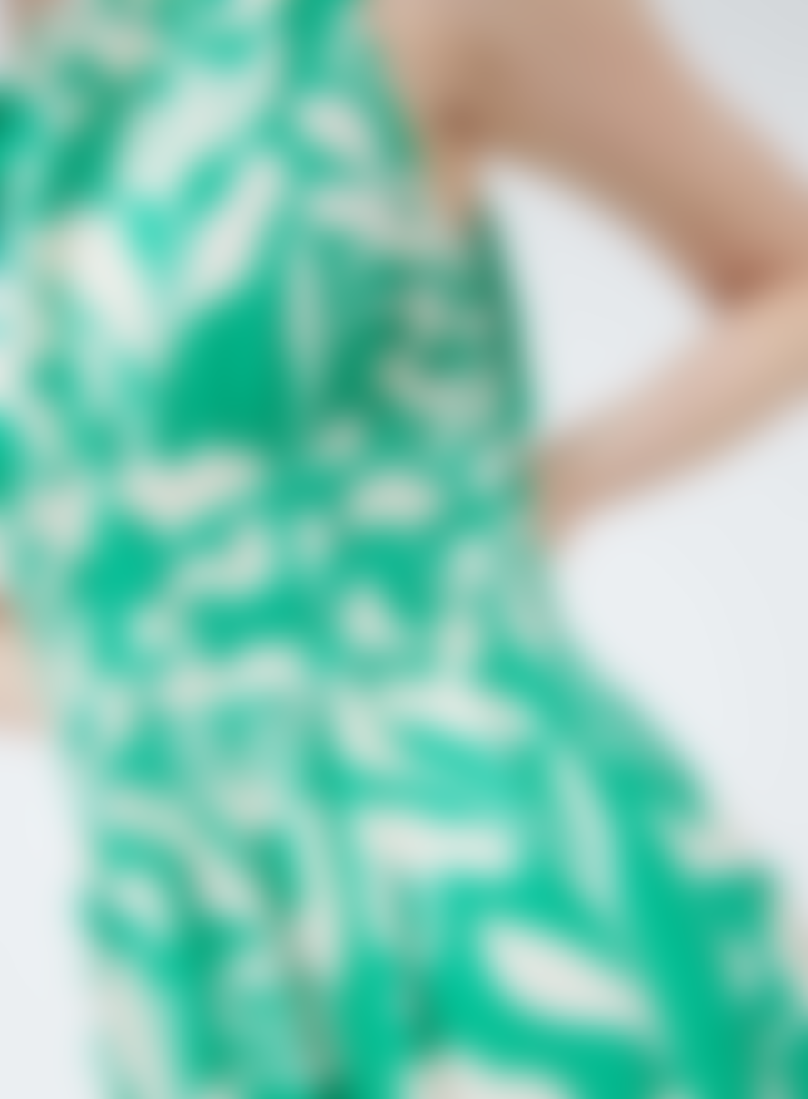 Compania Fantastica Long Printed Dress In Green From