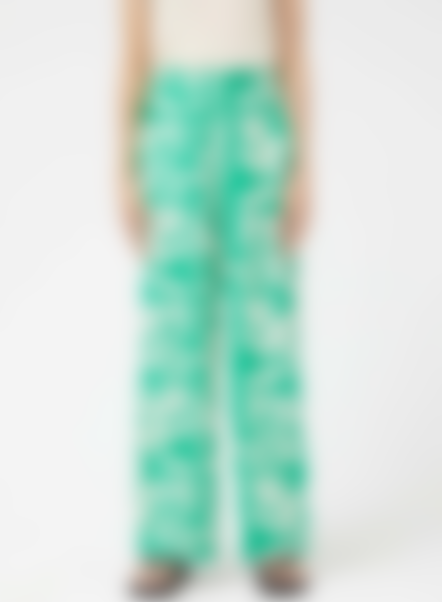 Compania Fantastica Wide Leg Trousers In Printed Green From