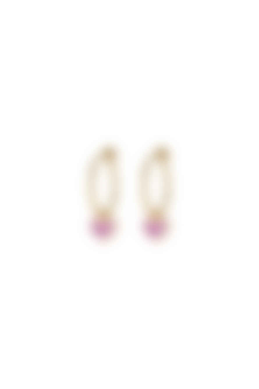 One & Eight Orchid Eve Heart Huggies Earrings