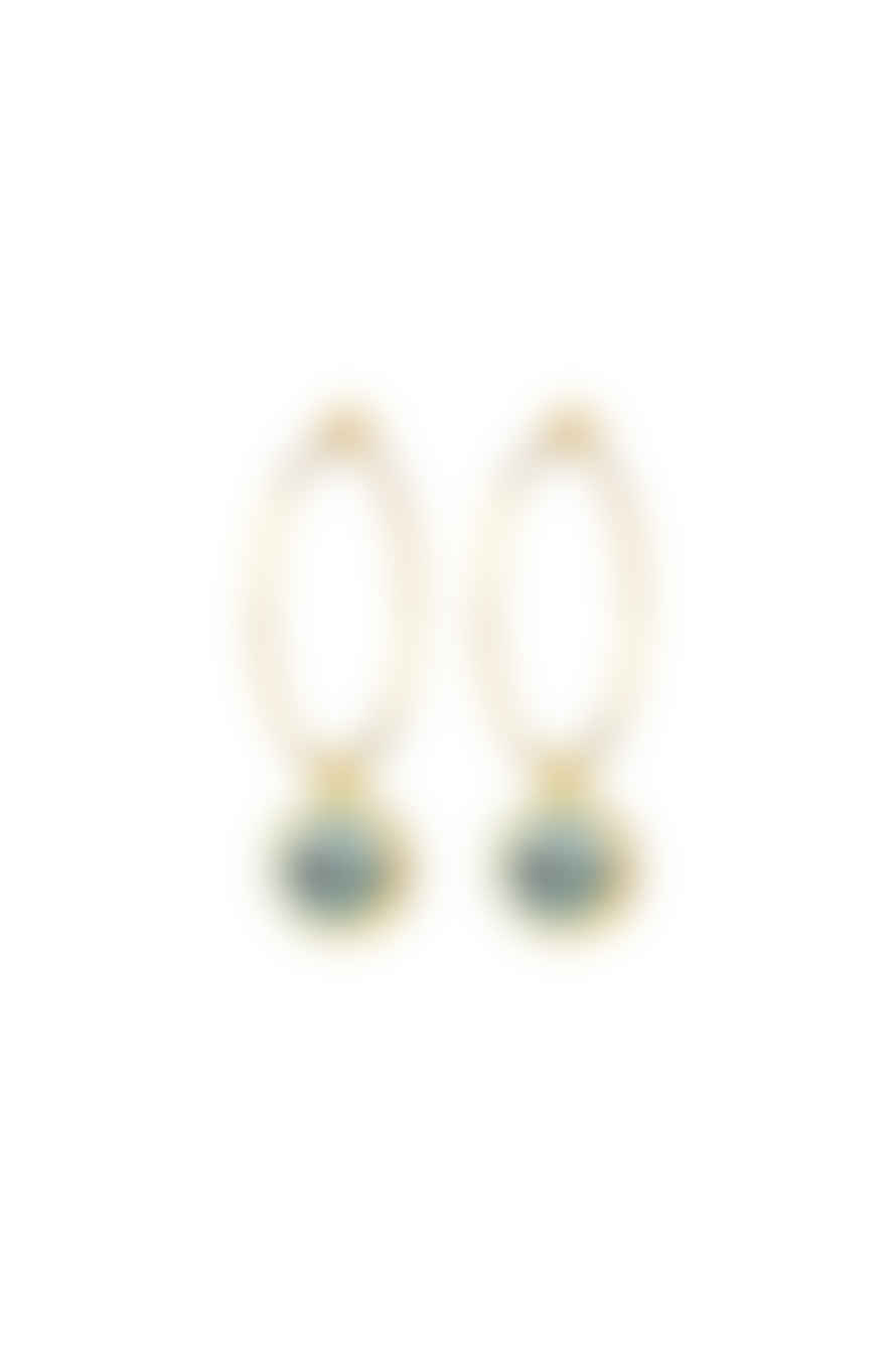 One & Eight Erinite Gold Huggie Hoop Earrings
