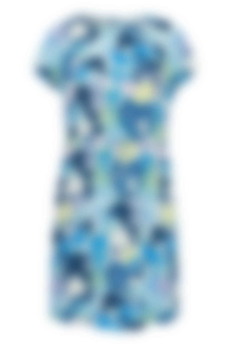 b.young Mjoella Oneck Dress 2 In Angel Blue Watercolor Mix