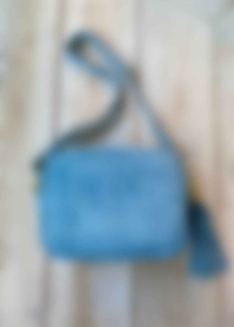 Marlon Paris Suede Handbag - Light Blue