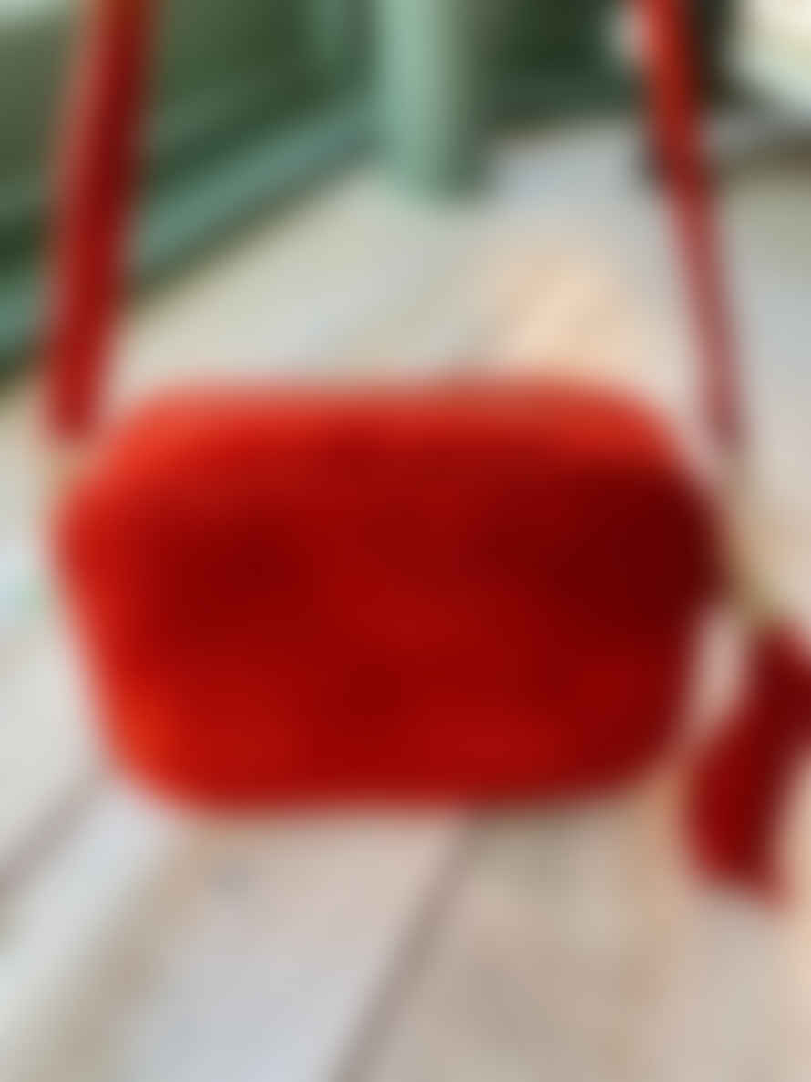 Marlon Paris Suede Handbag - Red