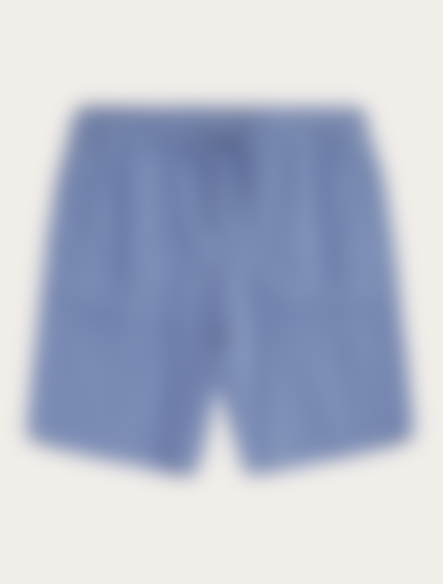 Knowledge Cotton Apparel  1050033 FIG loose crushed cotton shorts Moonlight Blue