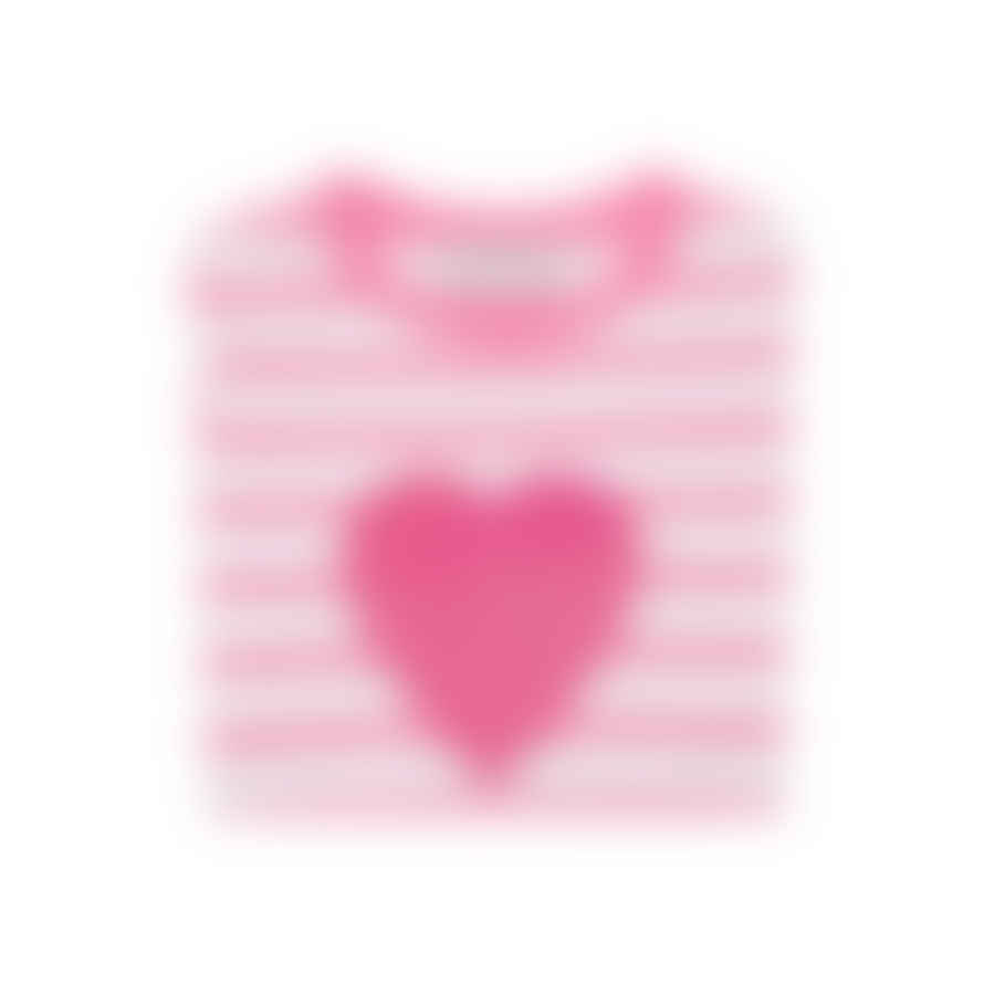 Bob and Blossom Hot Pink & White Striped Top - Heart