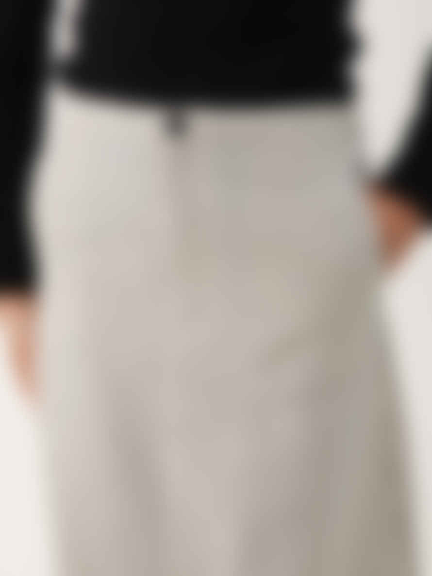 Part Two Elisa Skirt Linen And Cotton Dark Navy Stripe