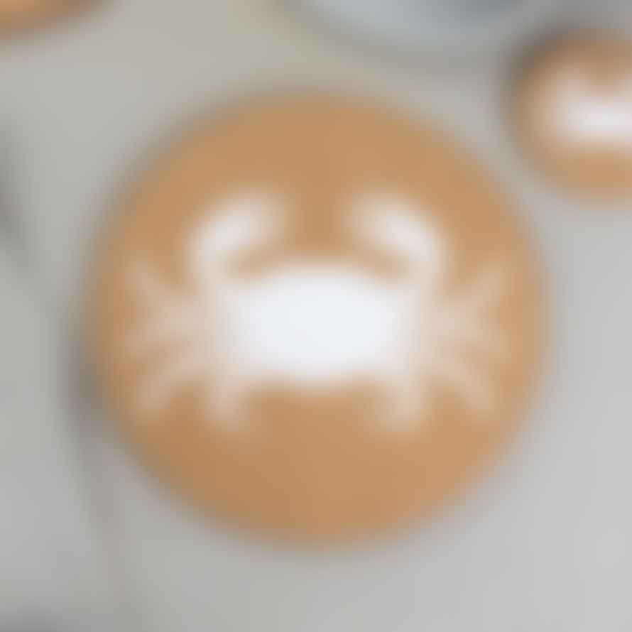LIGA White Cork Placemats Set | Crab