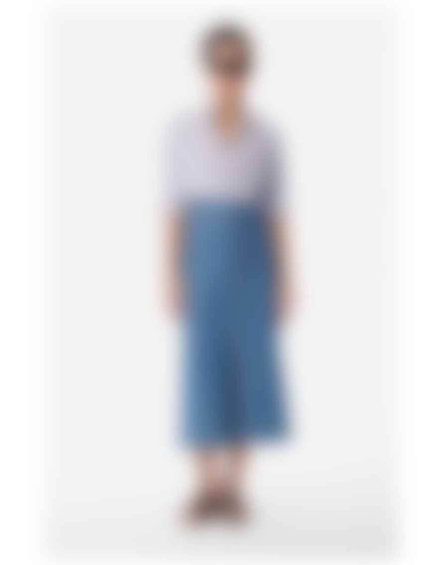 Vanessa Bruno Vanessa Bruno Curtis Front Pleat Denim Midi Skirt Size: 10, Col: Blue