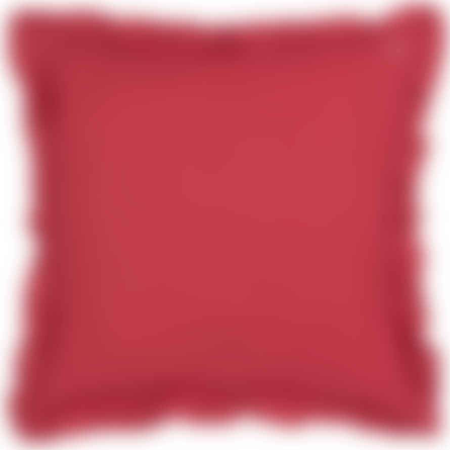 Paoletti Rose Velvet Cushion With Ruffle Edge
