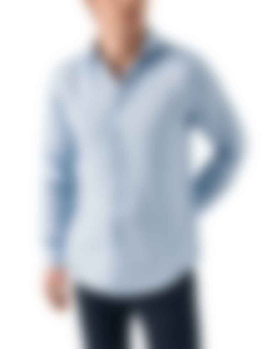 ETON - Blue Slim Fit Linen Twill Shirt 10001142926
