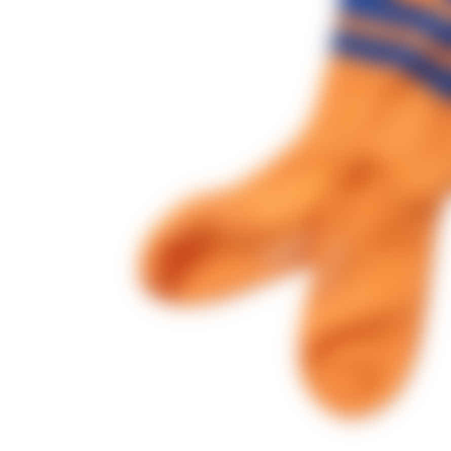 RoToTo Fine Pile Striped Crew Socks Orange / Blue