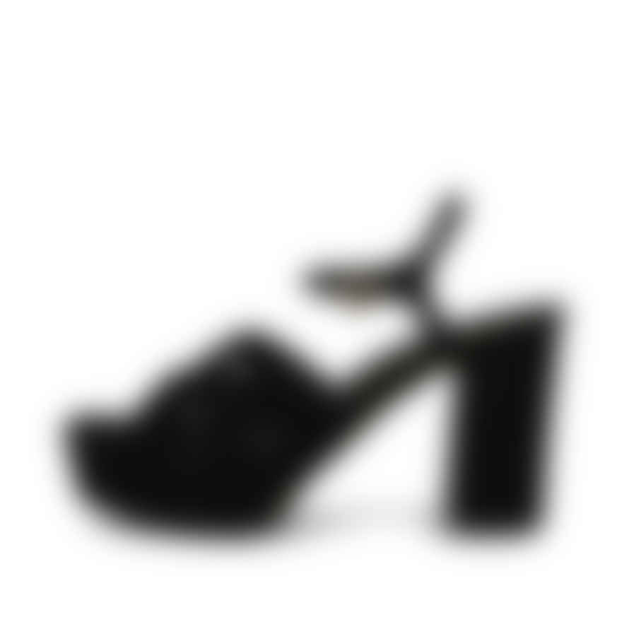 Shoe The Bear Nova Strap Suede Platform Heels - Black