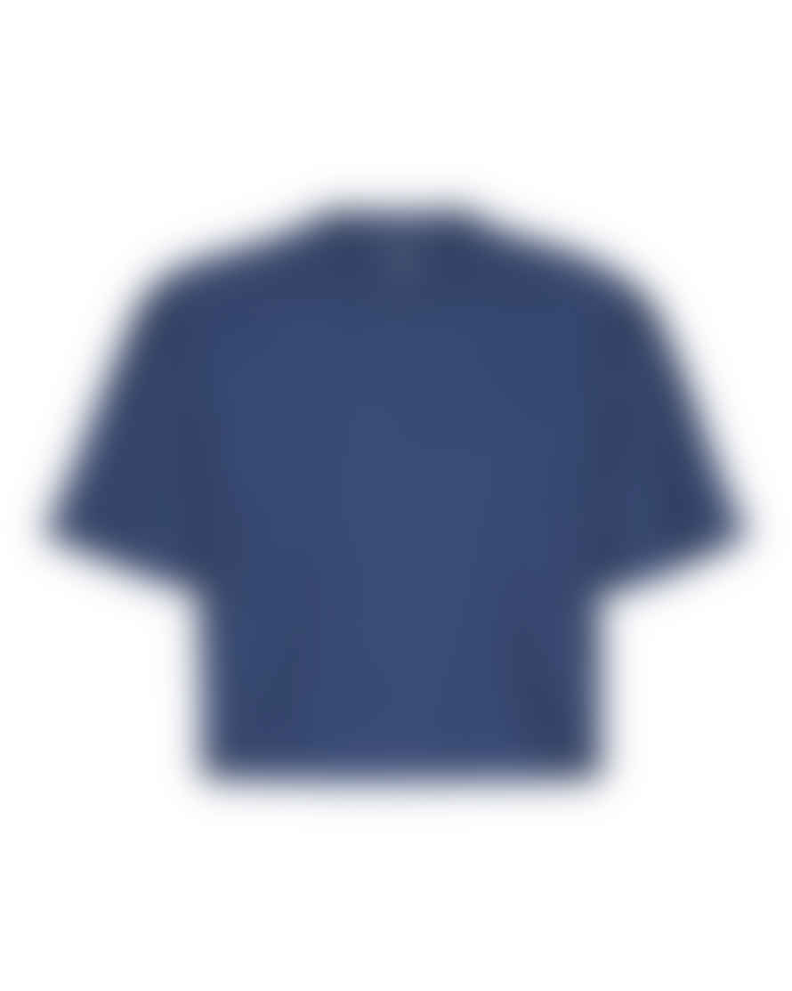 Colorful Standard Boxy Crop T-shirt Marine Blue