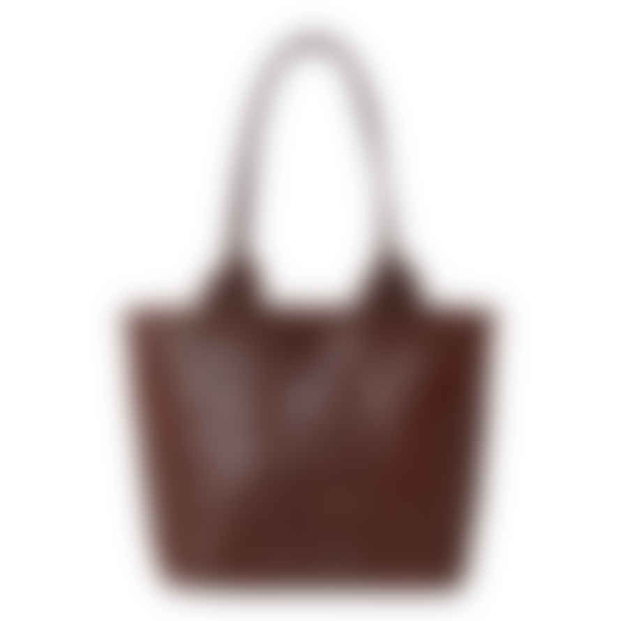 Atelier Marrakech Small  Woven Leather Tote Handbag Chocolate Brown