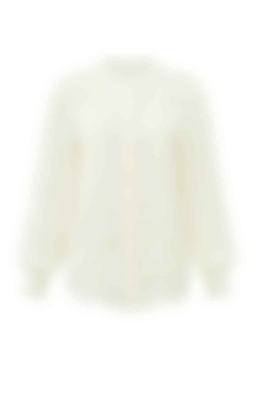 Yaya Blouse With Balloon Sleeves And Scallop-edge | Ivory-white