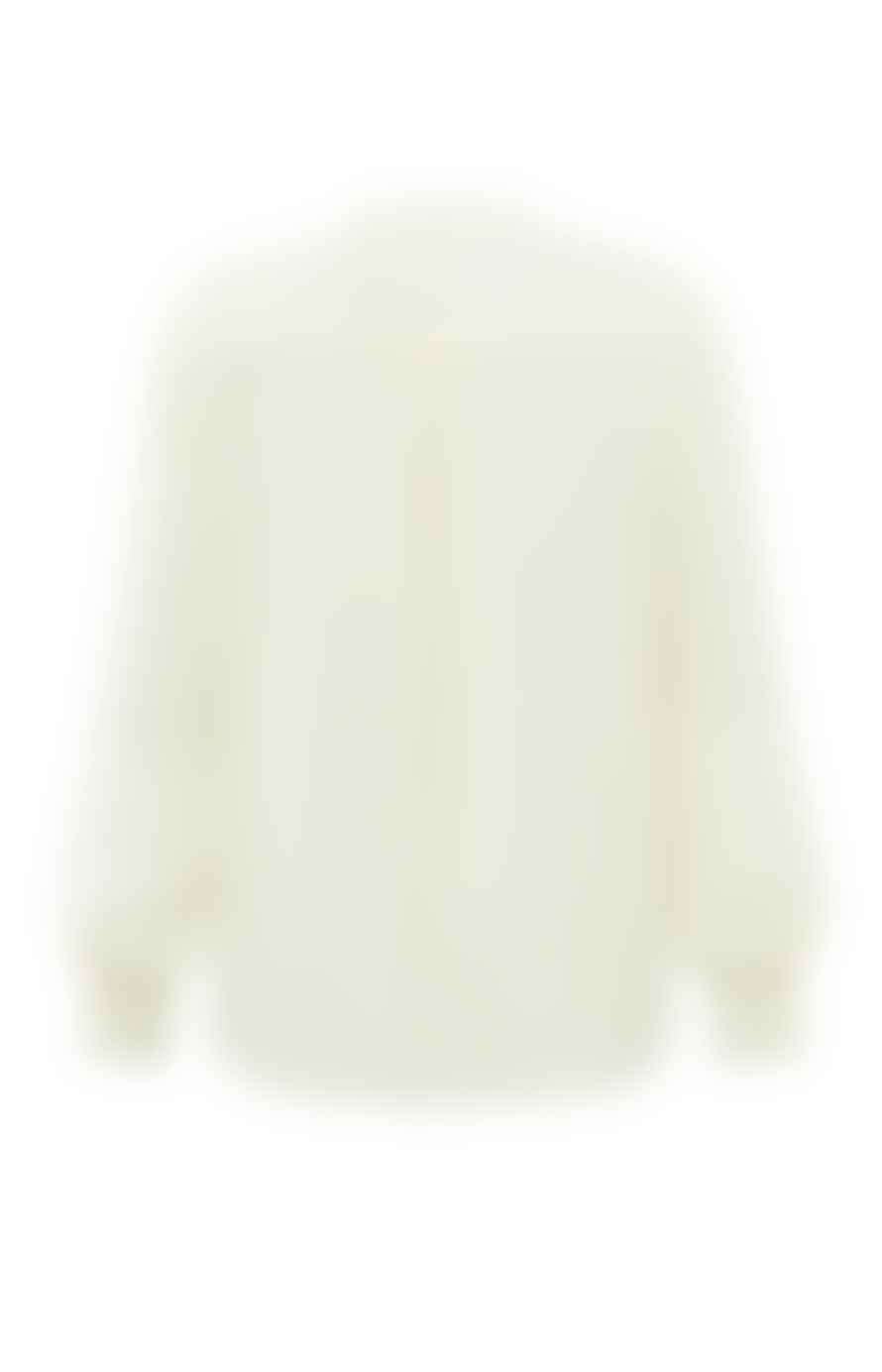 Yaya Blouse With Balloon Sleeves And Scallop-edge | Ivory-white