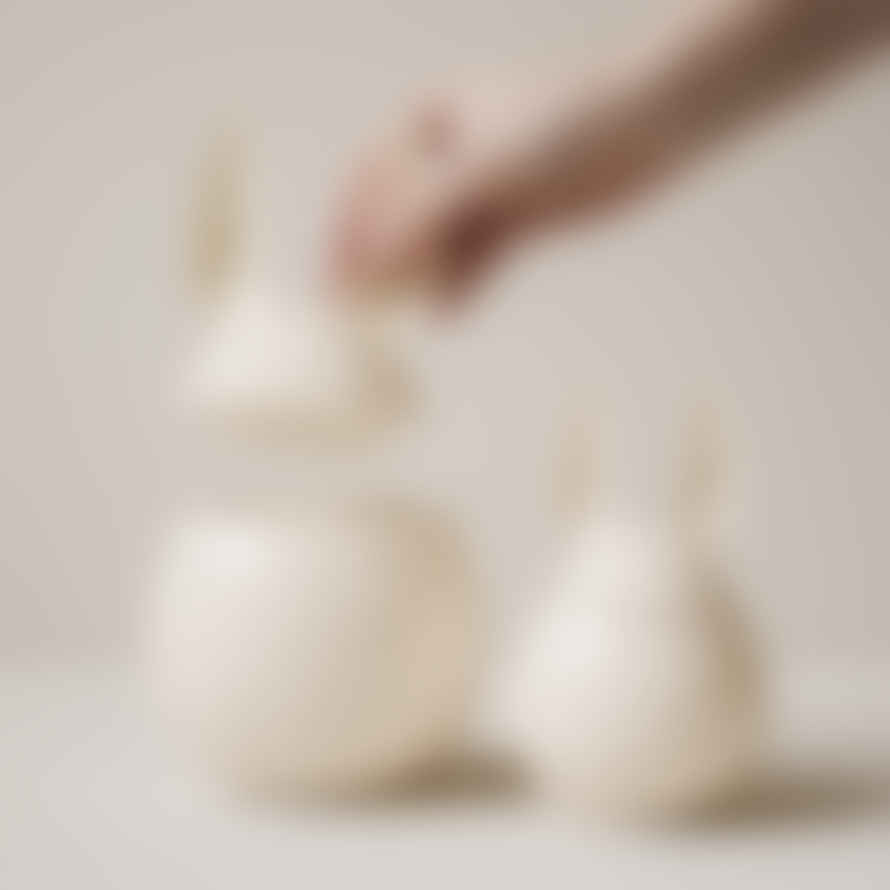TUSKcollection Ceramic Rabbit Storage Jar Vanilla Large