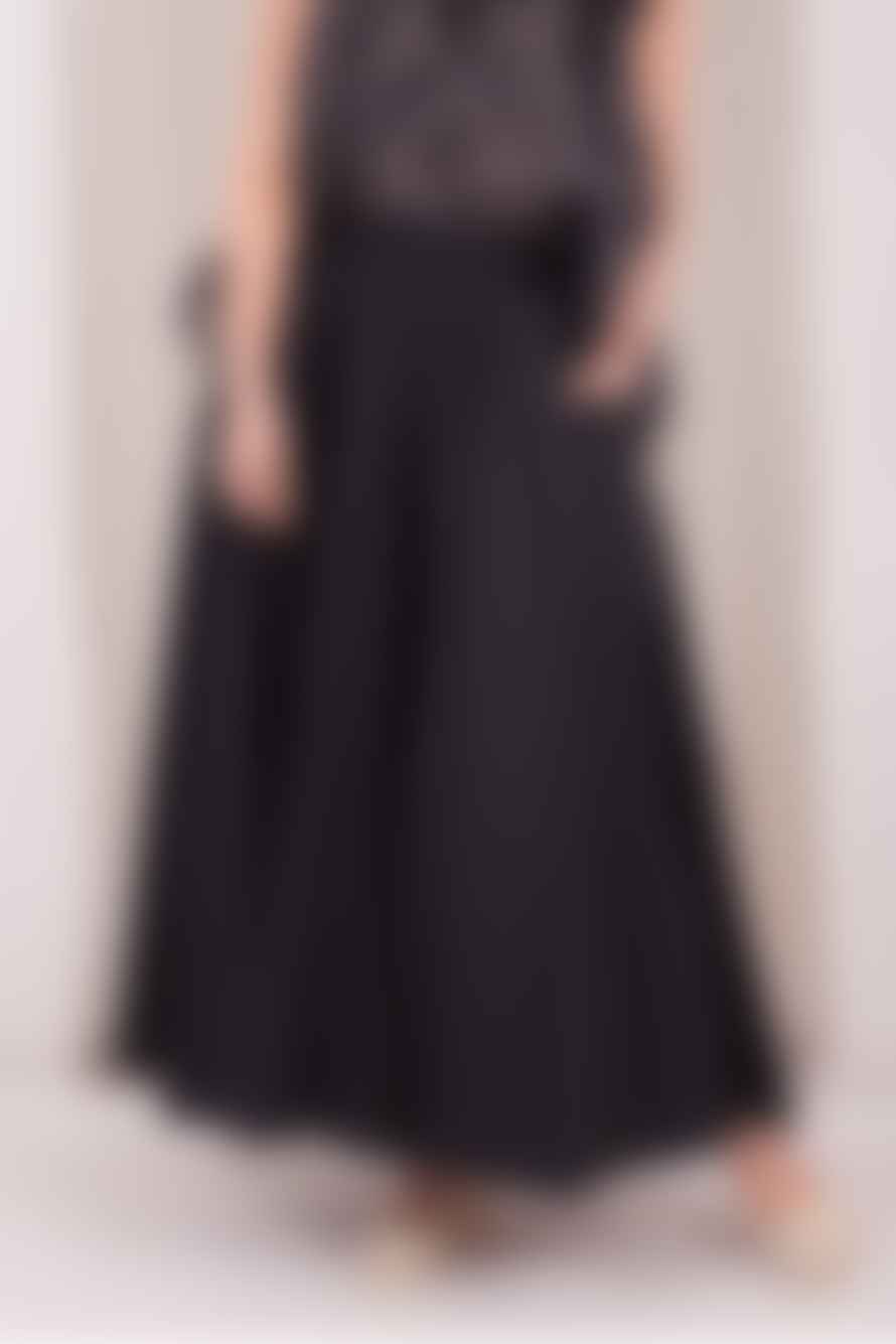 Meimeij A-line Midi Skirt In Black