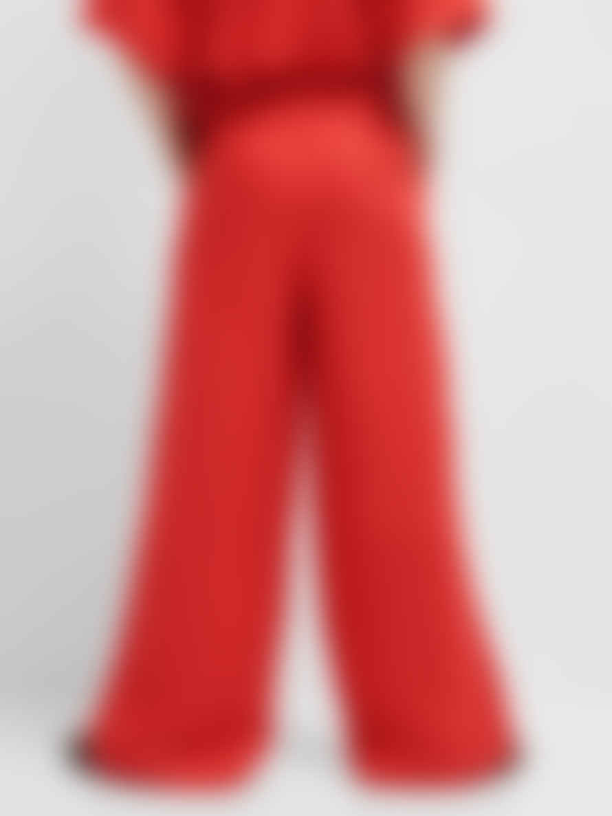 Selected Femme | Lyra Wide Linen Trousers | Scarlet Flame
