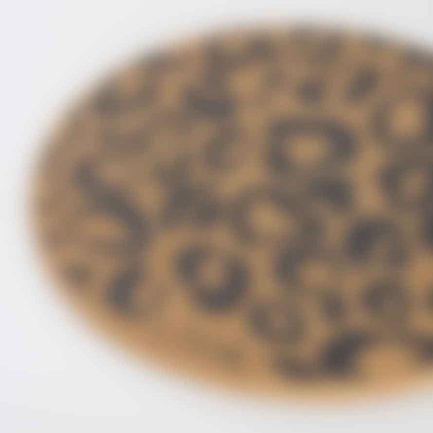LIGA Single Placemat / Grey Cork Placemats | Leopard Print