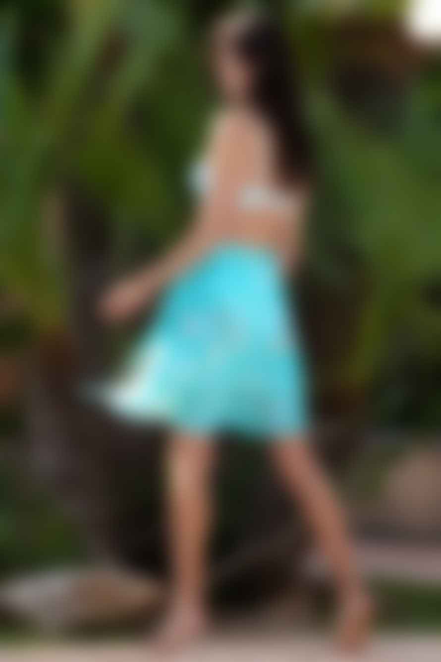 Sophia Alexia Aqua Pebbles Tahiti Wrap Skirt