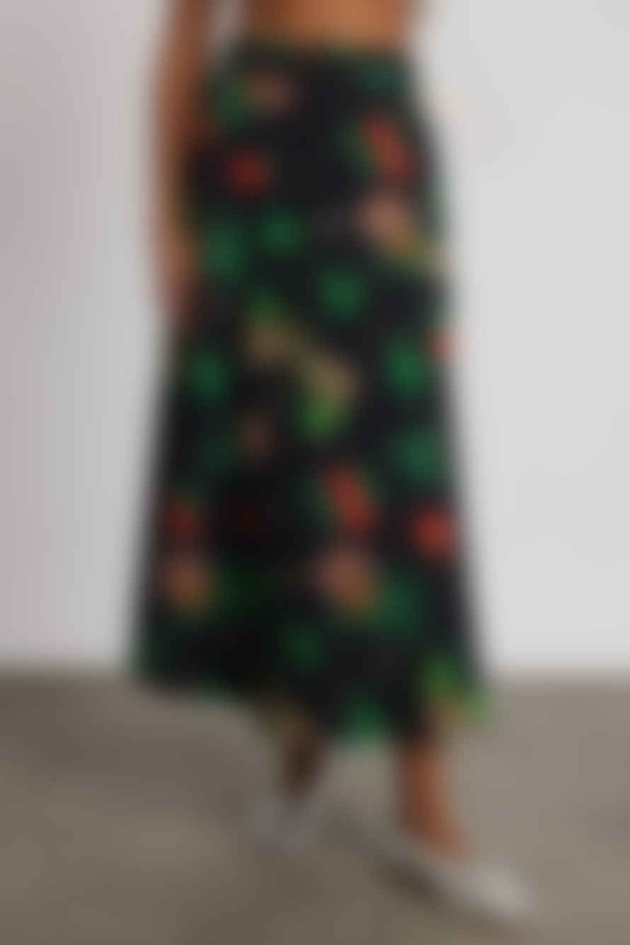 Damson Madder Lowrie Midi Skirt Apple Print