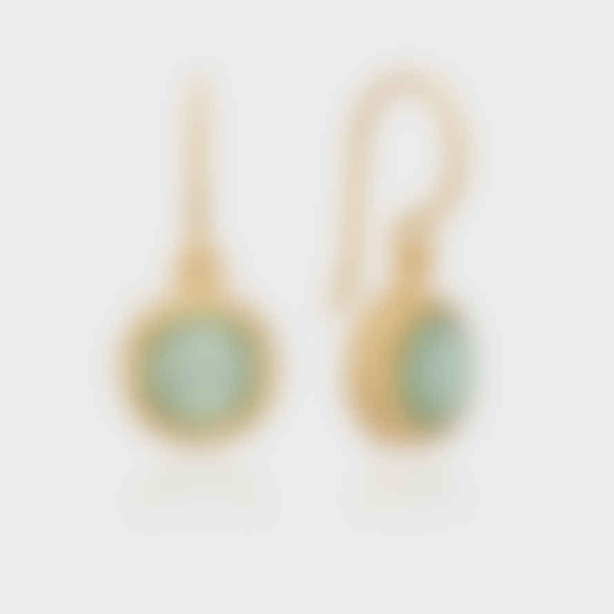 Anna Beck Green Quartz Drop Earrings -gold