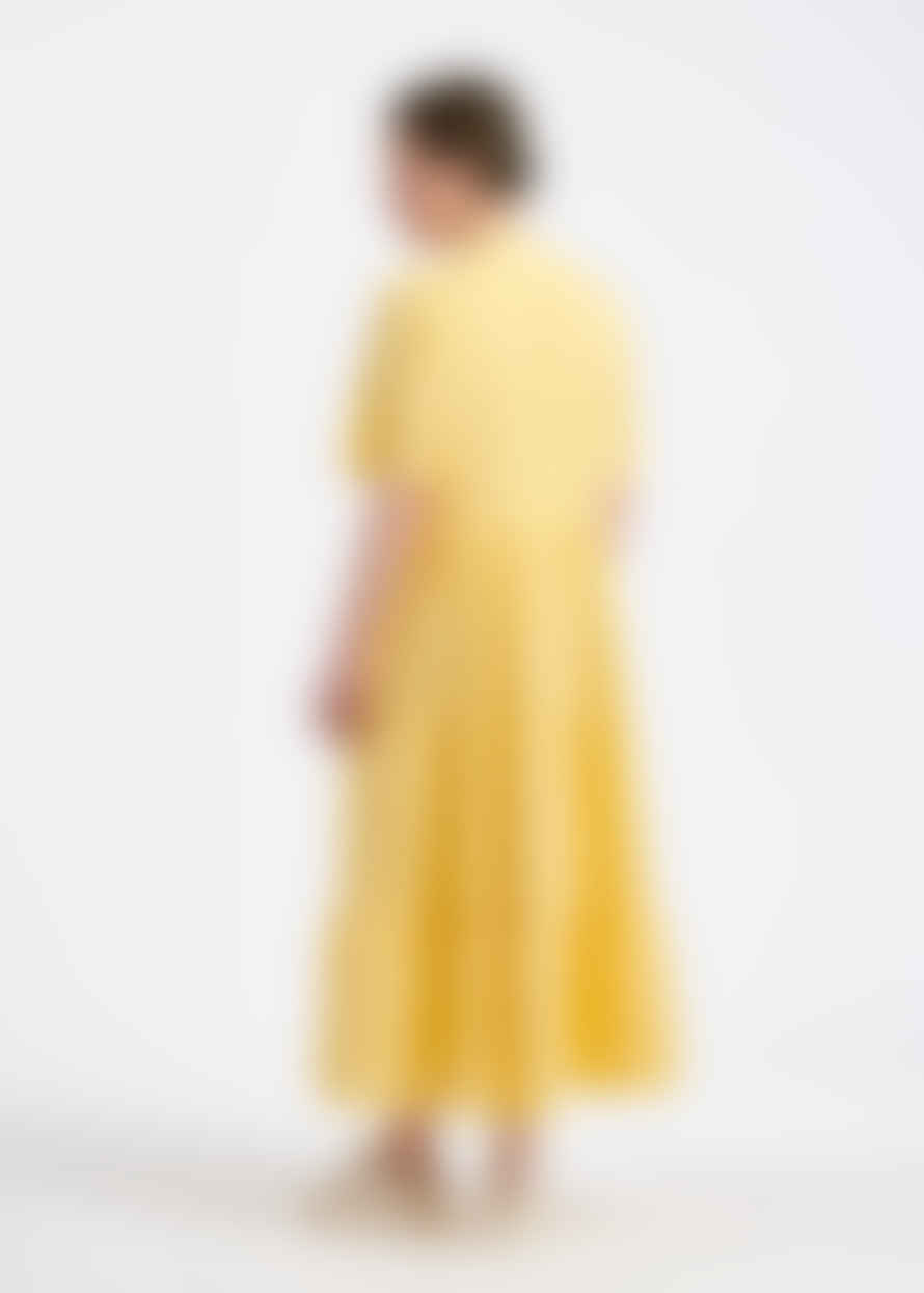 Humility Tierred Linen Dress - Sunshine Yellow