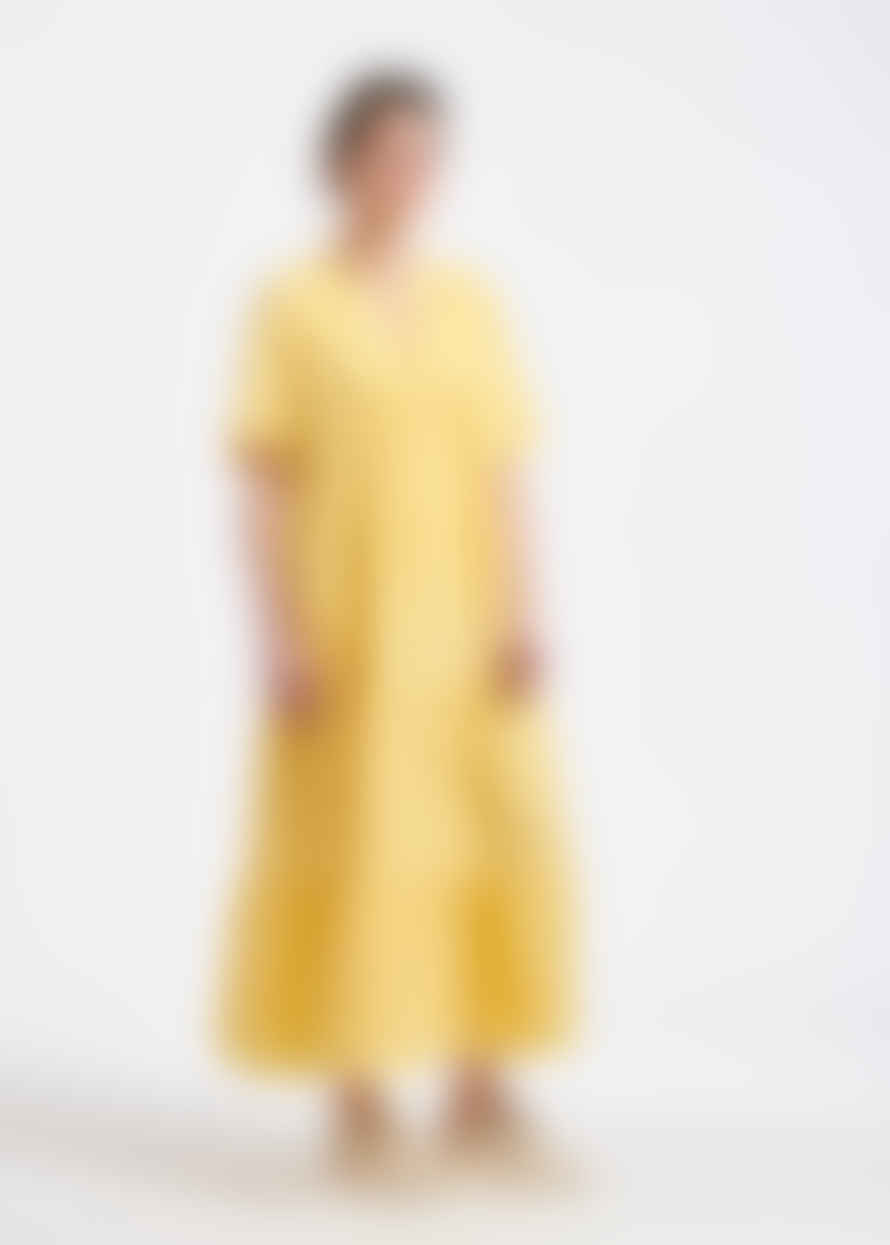 Humility Tierred Linen Dress - Sunshine Yellow