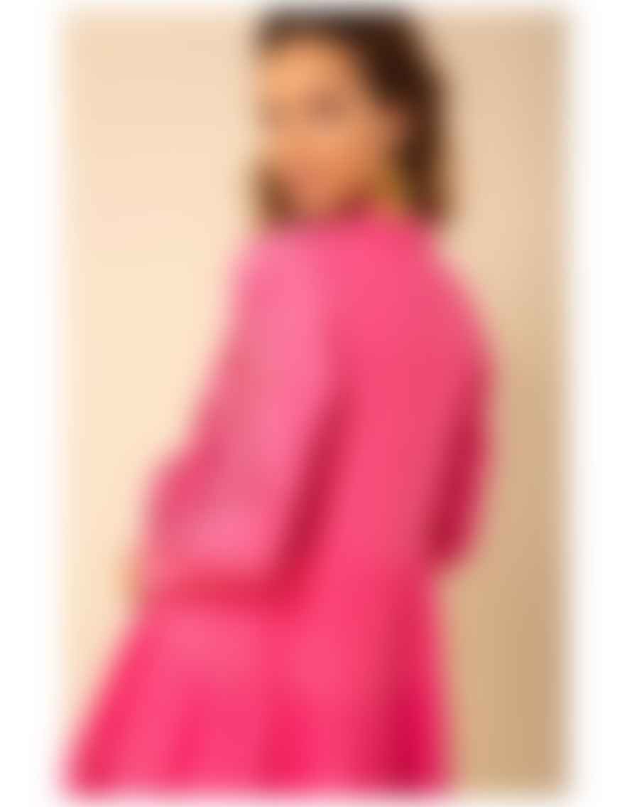 HALEBOB Halebob Lace Embroidered Button Up Short Dress Size: S, Col: Pink