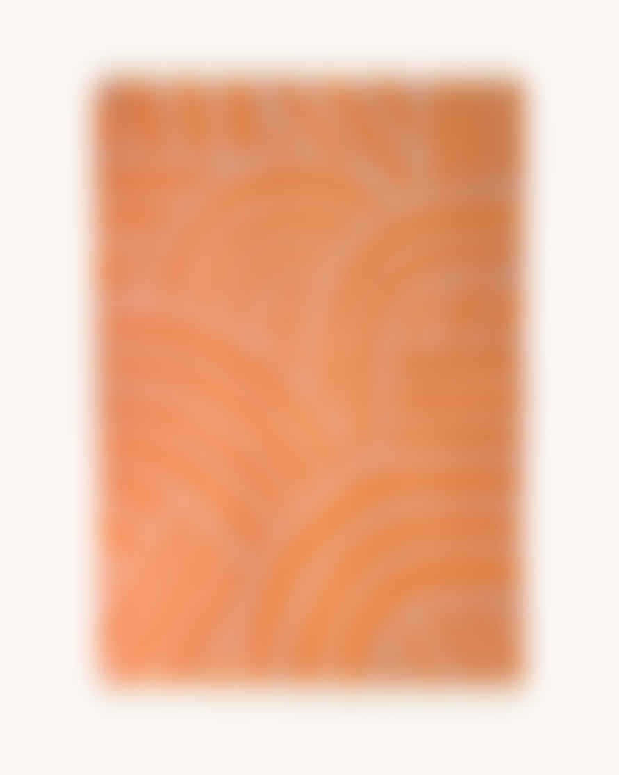 MAISON DEUX Lilac Orange Lines Blanket