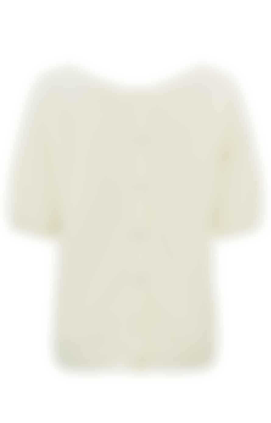 Yaya Sweater With Boatneck And Short Balloon Sleeves | Ivory White