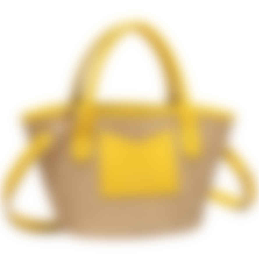 Every Other Small Straw Tote Bag In Yellow