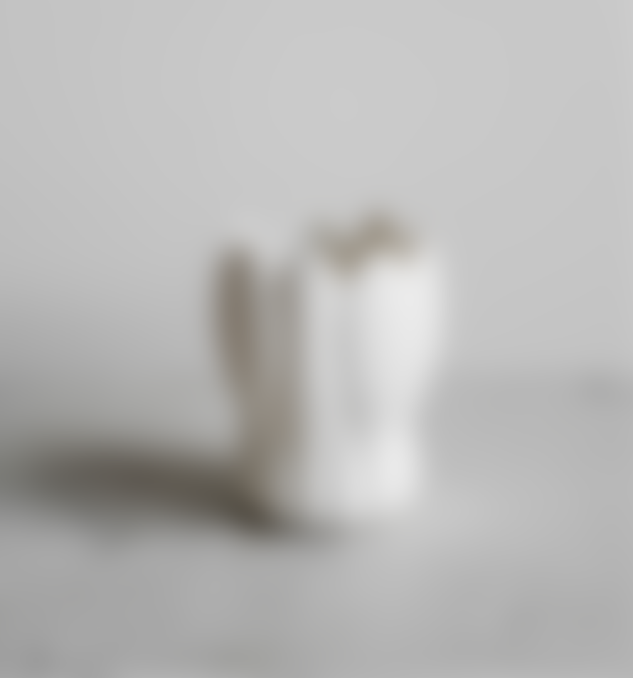 Fine Little Day Krokus Organic Sculpted Vase, Medium White Matte