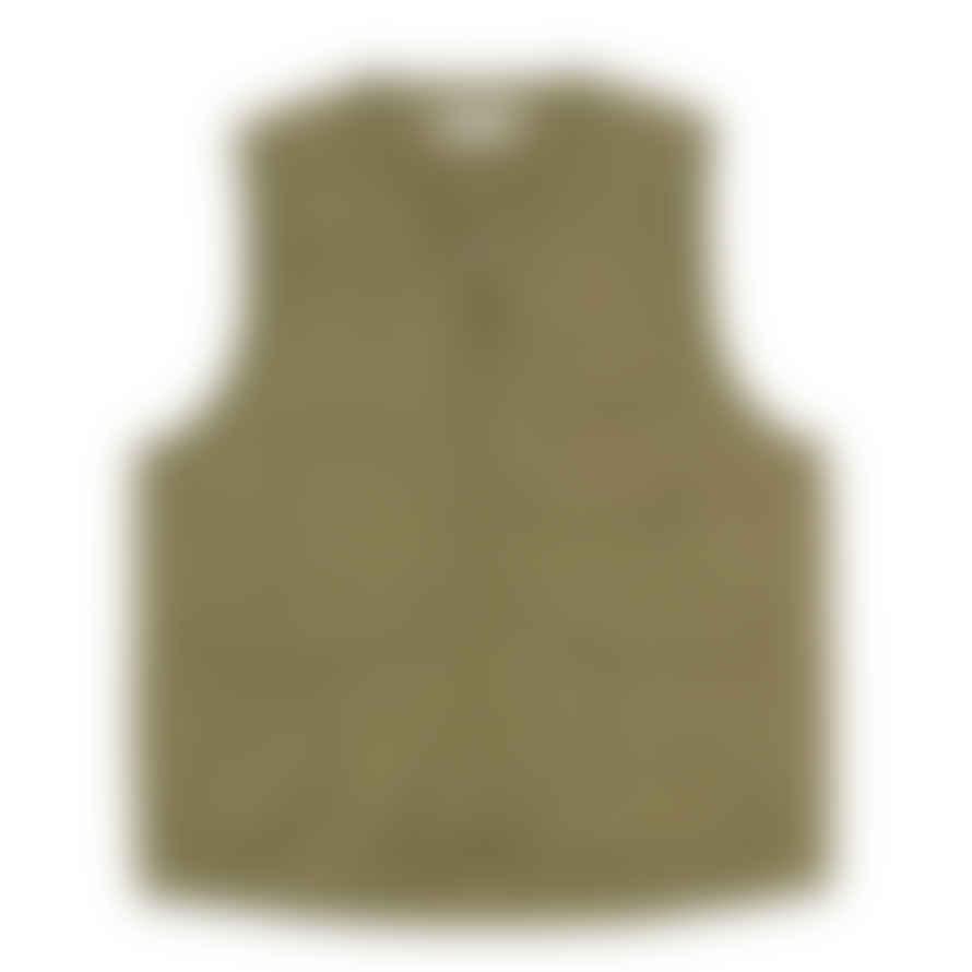 Universal Works Parachute Liner Gilet In Olive Recycled Poly Tech