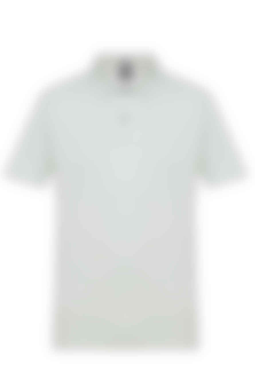 Hugo Boss Boss - Press 56 Light Green Regular Fit Cotton And Linen Polo Shirt 50511600 373