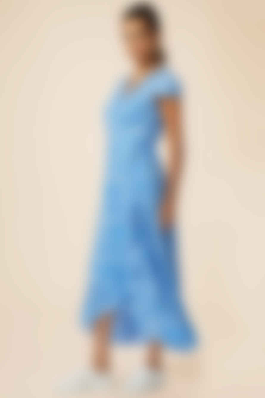 ASPIGA Demi Wrap Dress Blue/white