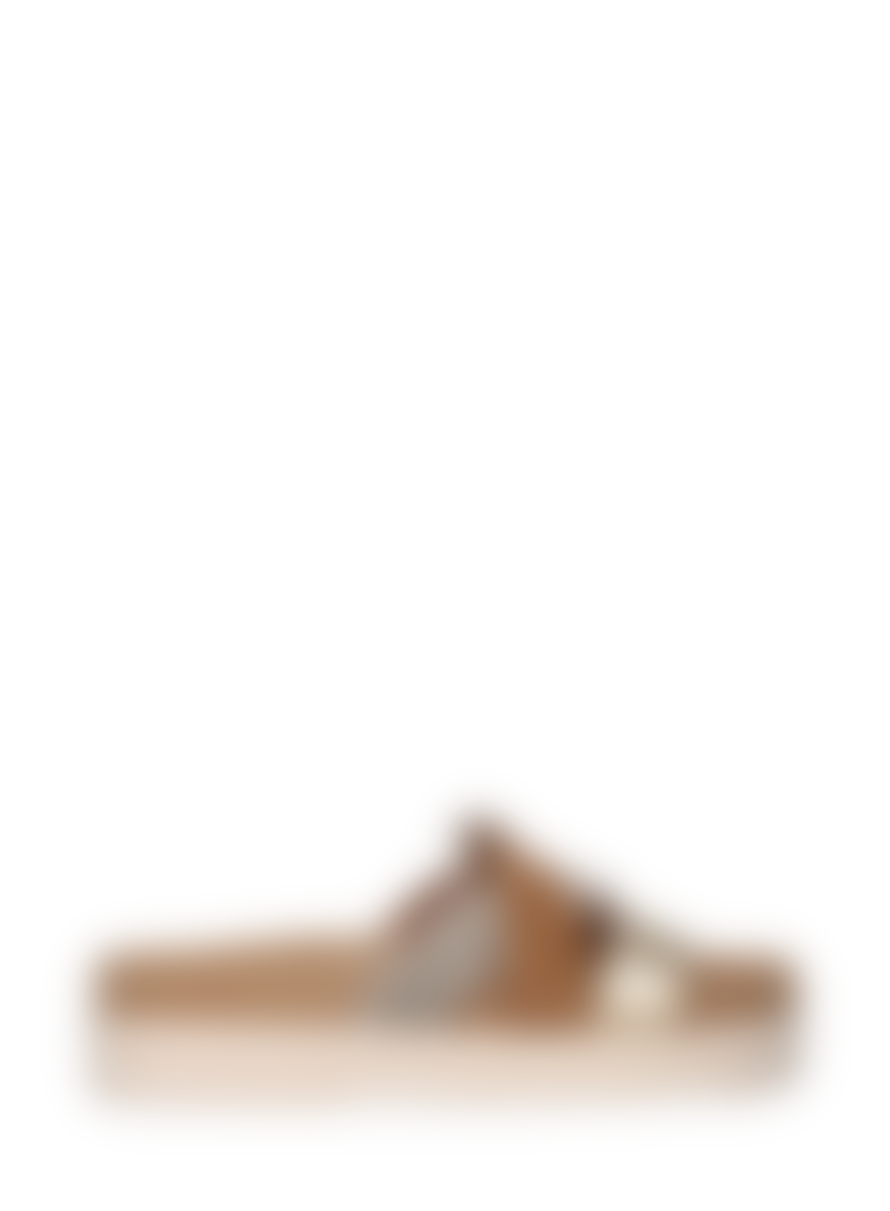 Maruti  Bari Leather Sandals In Gold Pixel Off White Sandalwood