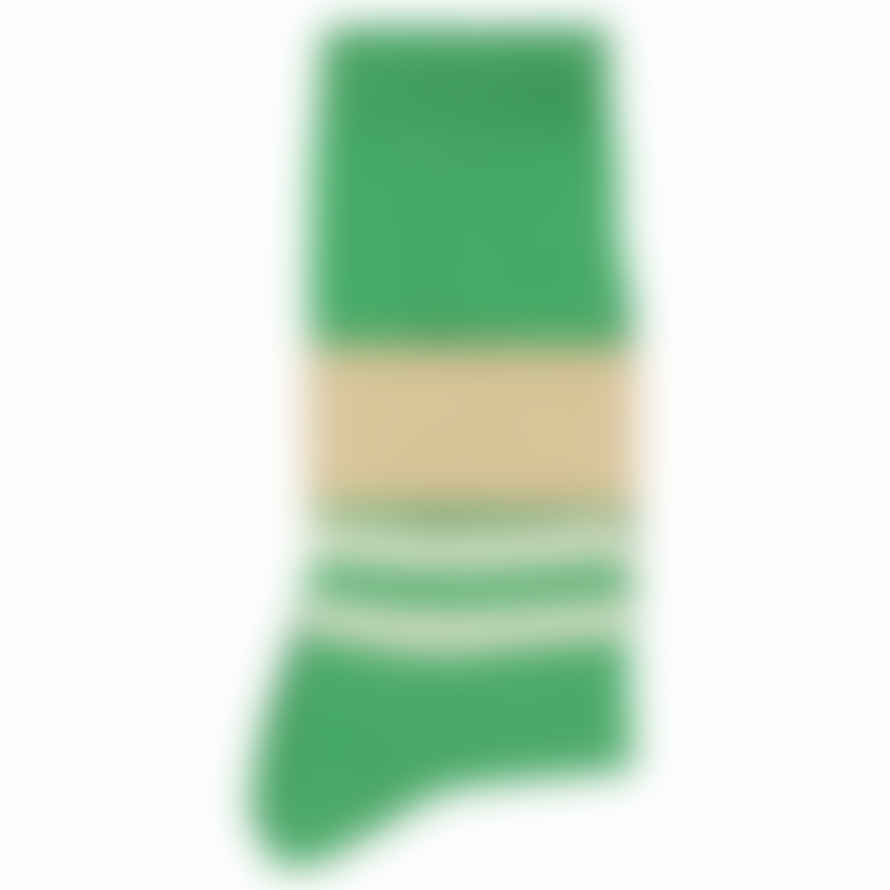 Escuyer Bright Green Ecru Stripes Socks