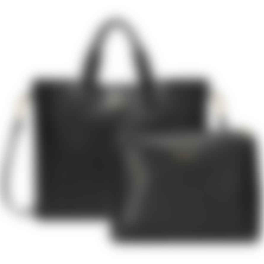 Every Other Bags Every Other Twin Strap Twin Pocketed Tote - Black