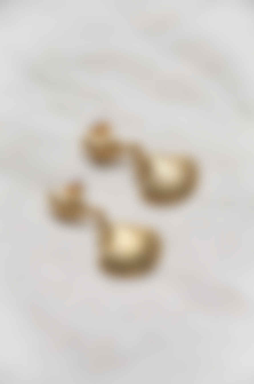 bon bon fistral Gold Shell Statement Earrings