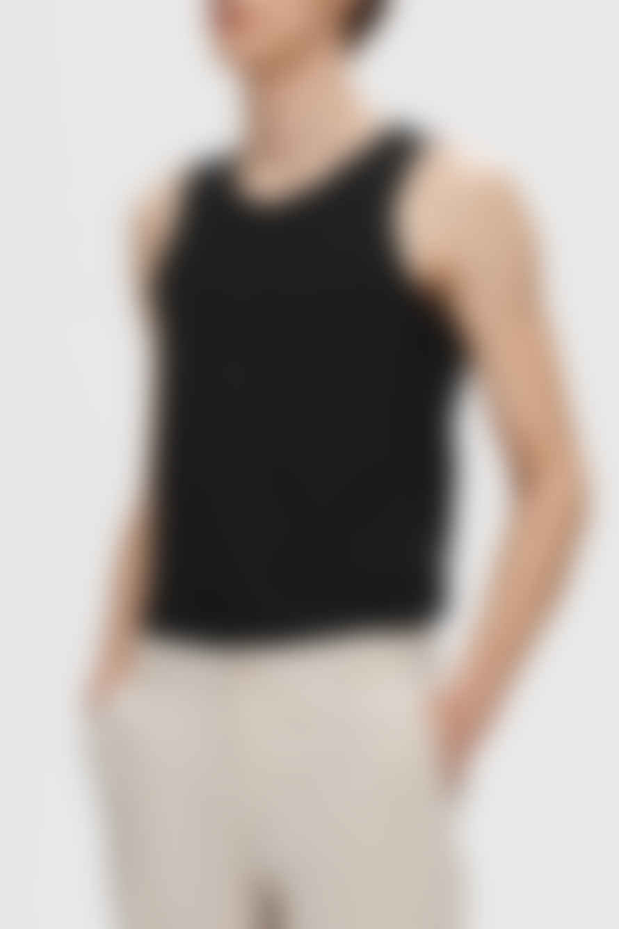 Selected Homme Black Spencer Rib Tank Top