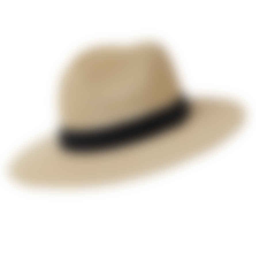 Somerville Copy Of Panama Hat - Natural Paper With Black Band