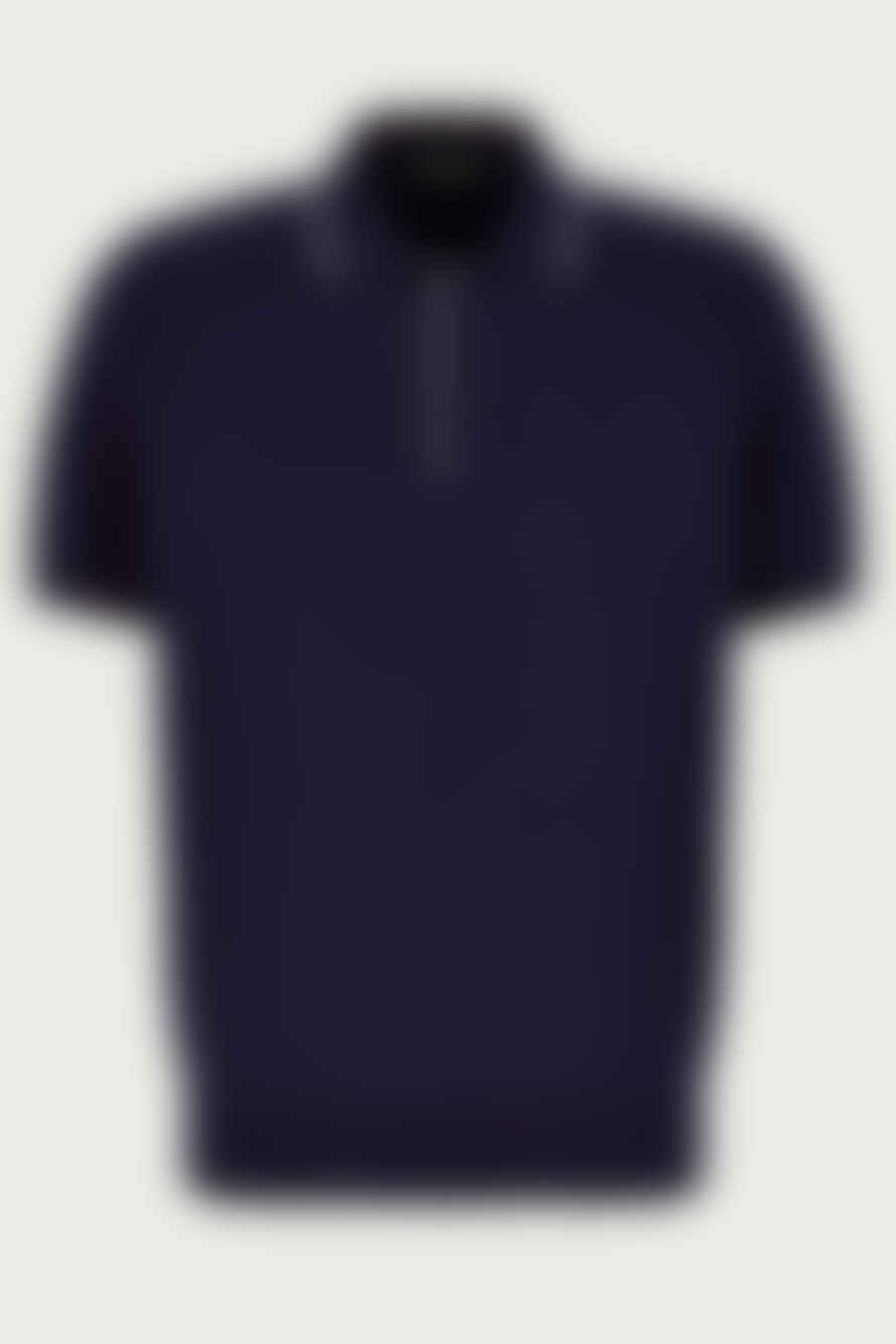 Canali - Navy & White Knitted Shaved Cotton Polo Shirt C0997-mk01148-300